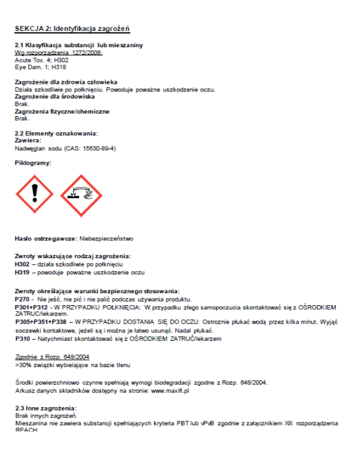 Maxifi Accelerator 500g Dodatek do prania