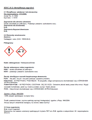 Maxifi Accelerator 2kg Dodatek do prania